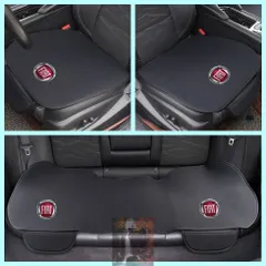 フィアット FIAT ロゴ入り 車用 シートカバー シートクッション カーシートカバー 座布団滑り止め 前座席用2枚+後部座席用1枚   ブラック   500c 500 600 850 124 126 127  128 ZD1のサムネイル