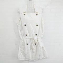 ◇ ◎ Ungrid アングリッド リネン混 ノースリーブ コート サイズS オフホワイト レディース E  【1304200036739】