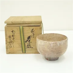 萩焼　松籟庵　渡辺城山造　茶碗（共箱） 茶道 抹茶 おしゃれ 抹茶茶碗 抹茶碗 和食器 レトロ 茶器 骨董 茶わん 茶会 茶の湯
