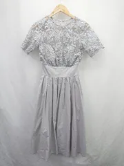 ◇ ⊂ LAGUNAMOON ラグナムーン ポリエステル100％ 半袖 膝下丈 ワンピース サイズS グレー系 レディース E  【1507080005240】