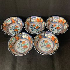其泉窯 有田焼 日肥其泉 昭和年製 琳派 極錦金彩 古伊万里様式 小皿5枚