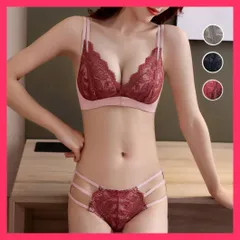 【スタッフおすすめ！】 ノンワイヤー ブラセット 下着 レース 盛りブラ/ブラショーツ 女性/谷間 ブラジャー レディース ブラセット 配色 ダブルス おすすめ おしゃれ　かわいい　人気 98DWEI-001