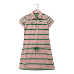 中古 レディース ルコックスポルティフ le coq sportif ワンピース S ピンク グリーン ボーダー柄 ロゴ刺しゅう