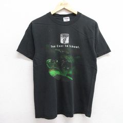 M/古着 ジャージーズ 半袖 ビンテージ Tシャツ メンズ 90s 魚 コットン クルーネック 黒 ブラック spe 25jun06 中古