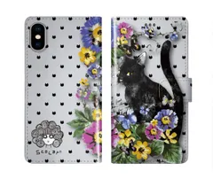  iPhone15 ケース スカラー スマホケース 手帳型 iPhone16 ケース iPhone 16 15 14 13 SE 第3世代 第2世代 スマホカバー 全機種対応 手帳 ScoLar クロネコ ネコドット フラワー チョウ スカラコ