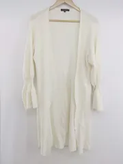 ◇ rienda リエンダ リブニット ロング 長袖 カーディガン サイズS オフホワイト系 レディース E  【1303140002248】