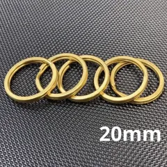 真鍮製 二重リング 直径20mm キーリング5点セット