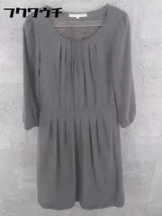 ◇ NATURAL BEAUTY ナチュラルビューティー サイドジップ 長袖 膝丈 ワンピース サイズ40 グレー レディース 【中古】 【1002801079765】のサムネイル