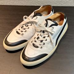 HERMES エルメス H ステッチ レザー ローカット スニーカー シューズ 白 ホワイト 黒 ブラック 茶 ブラウン41 約26cm