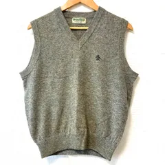80s！90s！ヴィンテージ！(^w^)b grandslam グランドスラム MUNSINGWEAR マンシングウェア ウール混 Vネック ニット ベスト ゴルフ golf 通学 通勤 トップス グレー 灰色 サイズ 2のサムネイル