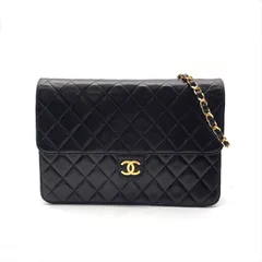 美品 CHANEL シャネル ココマーク マトラッセ プッシュロック チェーン ショルダー バッグ ブラック レディース Bag a9171