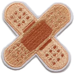 【特価商品】2枚セット 絆創膏 アイロン接着 ばんそうこう クロス貼りのデザイン ワッペン 刺繍パッチ 説明書（日本語）付き