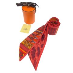 HERMES ツイリー バンダナ柄 レッド シルク - メルカリ