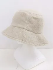 ◇ MERCURYDUO マーキュリーデュオ フェイクファー バケット ハット 帽子 ベージュ サイズF レディース E  【1303240003350】