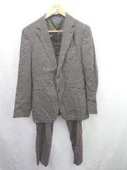 ◇ Θ パーソンズフォアメン 背抜き ストライプ柄 S 上下ビジネススーツセットアップ サイズYA5 ブラウン系 メンズ E  【1507160029197】