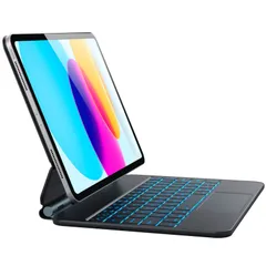 ブラック キーボード ケース 10世代 マジックBluetoothキーボード、ホバースタンドワイヤレスキーボードipad 7色バックライト付き 10.9インチ 2022 10th iPad CHESONAマジックiPad第10世代ケースキーボード[日本語配列]
