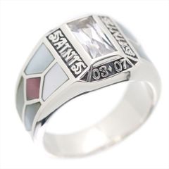 セインツ SAINTS シルバー Ag925 リング 指輪 ラインストーン メンズ【中古】