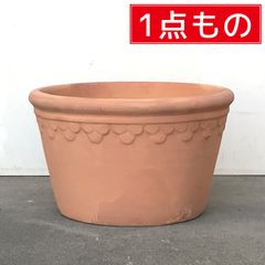 現品限り 1点もの 訳あり特価【色ムラなど 新品】直径38cm 丸中深 大型 植木鉢 素焼き鉢 テラコッタ 鉢 おしゃれ フラワーポット かわいい ガーデニング