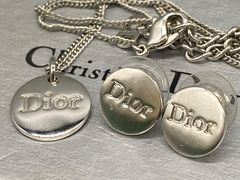 クリスチャンディオール Christian Dior ロゴネックレス ピアス セット シルバーメッキ
