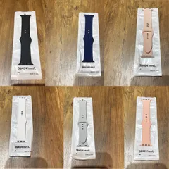 Apple Watch シリコンバンド 38mm/40mm/41mm用 カラー：ブラック・ネイビー・ホワイト・グレー・薄ピンク・ピンク