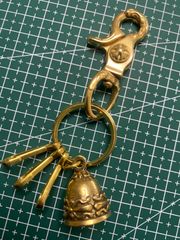 真鍮 ブラス キーホルダー キーフック ヴィンテージ風 ナスカン ベル