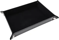 East Leaf ジュエリートレイ アクセサリートレイ 小物 収納 トレー メガネ置き 17.5x24cm PUレザー ベルベット(ブラック)