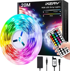 【在庫セール】IKERY LEDテープライト20M RGB 両面テープ SMD5050 高輝度 PSE認証 4ピン 調光調色 ledテープ 間接照明 取付簡単 工具不要 入電電圧100V-240V