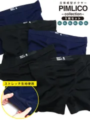 ボクサーパンツ 5枚セット 大きいサイズ メンズ WEB限定 無地 前閉じ インナー 肌着 高通気 ストレッチ ブリーフ ボクサーショーツ 立体 PIMLICO ピムリコ ダークカラー
