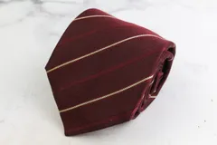 スポルディング ブランド ネクタイ ストライプ柄 ペンシルストライプ シルク PO メンズ ワインレッド SPALDING 【中古】のサムネイル