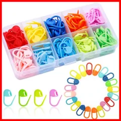 【在庫処分】携帯に便利 工具 DIY 毛糸 手芸 収納ケース付き 安全ピン 編み物用品 マーカー 編み物 編み物 （120枚セット10色） カラフル 段数リング プラスチック ステッチマーカー 段数マーカー