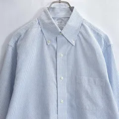 00s Brooks Brothers ブルックスブラザーズ オックスフォード ストライプ BD シャツ 長袖 ドレスシャツ ヴィンテージ ホワイト ブルー ビンテージ USA アメリカ古着 メンズM相当