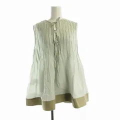 トラッゾドンナ Torrazzo Donna イエナ IENA Pintuck tunics blouse ブラウス カットソー プリーツ ノースリーブ スキッパー F ライトブルー ベージュ 6233-571 /ROのサムネイル