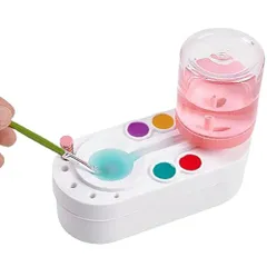 ピンク heizi 筆洗い ブラシリンサー コンパクト プラモデル 模型 水彩 筆洗い機 筆洗器 (ピンク)