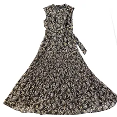 JUSGLITTY ジャスグリッティ 総柄 花柄 フラワー柄 フラワープリント ワンピース ノースリーブ サイズ2