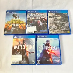 【美品】【５点まとめ売り】PS4ソフト モンハン/モンスターハンターワールド・バトルフィールド BATTLE FIELD1・BATTLE FIELD5 V・BATTLE GROUNDS・アベンジャーズ/No,122