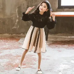 子供ドレス 発表会 フォーマルドレス 黒 七五三 卒業式 長袖ワンピース レース フォーマル 入学式 入園式 卒業式 子ども服 卒園式 発表会 結婚式 韓国 レースワンピース　チュールスカート 女の子 キッズ用 110cm-160cm A5Wv761