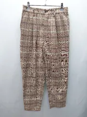 ◇ JUNRED ジュンレッド チェック柄 おしゃれ スラックスパンツ サイズM ブラウン系 メンズ E  【1405140015744】