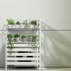 エアコン室外機カバー 金属製 転倒防止 通気性 見た目すっきり 隙間収納 お手入れ簡単 鉢植え 観葉植物 防雨 防風  クローゼット 屋外ユニットカバー  バルコニー 庭園 ボックス キャビネット