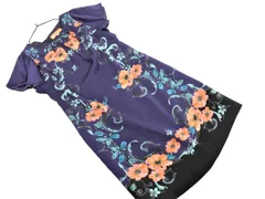 SunaUna スーナウーナ 花柄 ワンピース size38/紺 ■◆ レディース