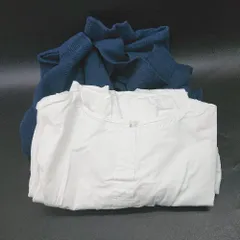 ◇ Θ MURUA ムルーア レイヤード シャツワンピース ベスト サイズF ホワイト ネイビー系 レディース E  【1412260033398】