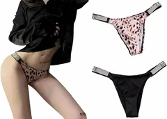 ZAZALAND(ザザランド) ショーツ レディース ブラジリアンショーツ ハイレグ サテン ヒョウ柄/ブラック( ヒョウ柄 / ブラック,  M)