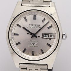 美品・精度良好】Citizen クリスタルセブン カスタム 27石 青文字盤 