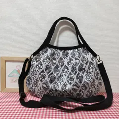 ショルダー対応グラニーバッグ(北欧風＊モロッカン＊花柄グレー)