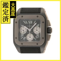 Cartier　カルティエ　サントス100　W2020005　ブラックの高硬度ＡＤＬＣ加工　クロノグラフ　メンズ（2148103611469）【200】