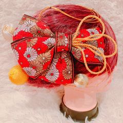 お祭り髪飾り☆袴ヘア☆リボン☆成人式髪飾り☆前撮り☆結婚式髪飾り☆白無垢☆卒業式髪飾り☆組紐☆ヘッドパーツ
