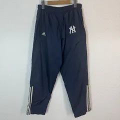 adidas アディダス ヤンキース NY ナイロンパンツ ネイビー Sサイズ メンズ 古着 スポーツMIX　ストリート