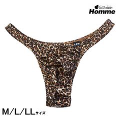 ラポーム オム メンズ Tバック 光沢 ヒョウ柄 メンズ 下着 セクシー 下着 男性 Tバック ビキニ 日本製 M L LL サイズ ラポームオム La-Pomme Homme 700003