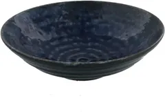 【在庫処分】EAST table(イーストテーブル) 浅鉢 17cm イラボ 和食器 ブルー 日本製 レンジ対応 食洗機対応 ボウル 取り鉢 110-017-01