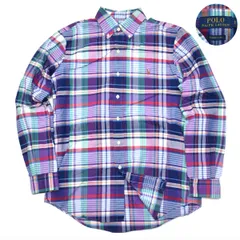 POLO RALPH LAUREN ポロラルフローレン CLASSIC FIT オックスフォードチェックBDシャツ イエロータグ 現行タグ ボタンダウン ポニー刺繍 長袖 Sサイズ メンズ 長袖 トップス M927721