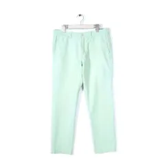 ポロ ラルフローレン サイズW34相当 コットンパンツ ノータック POLO RALPH LAUREN 薄い緑 ミント色 スリムフィット 古着 @EZ0745
